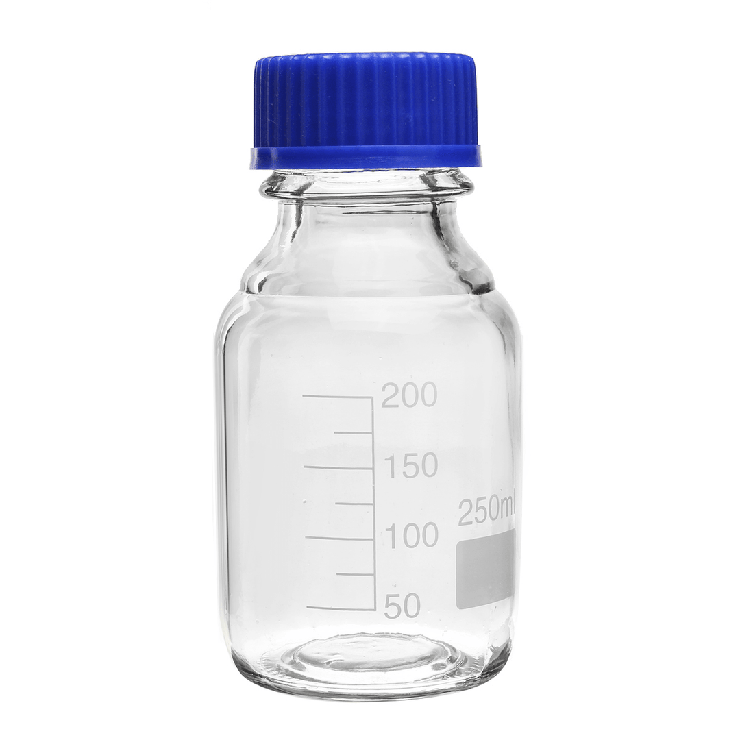 100/250/500Ml Borosilicate Glass Clear Reagent Bottle Blue Screw Cap Lab Storage Bottle - MRSLM