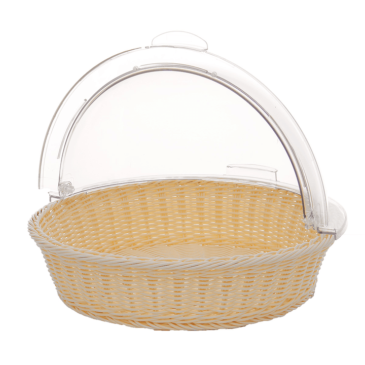 Round Home Kitchen Storage Basket Bread Fruit Cookie Display Container Holder Dome Lid for Food Storage - MRSLM