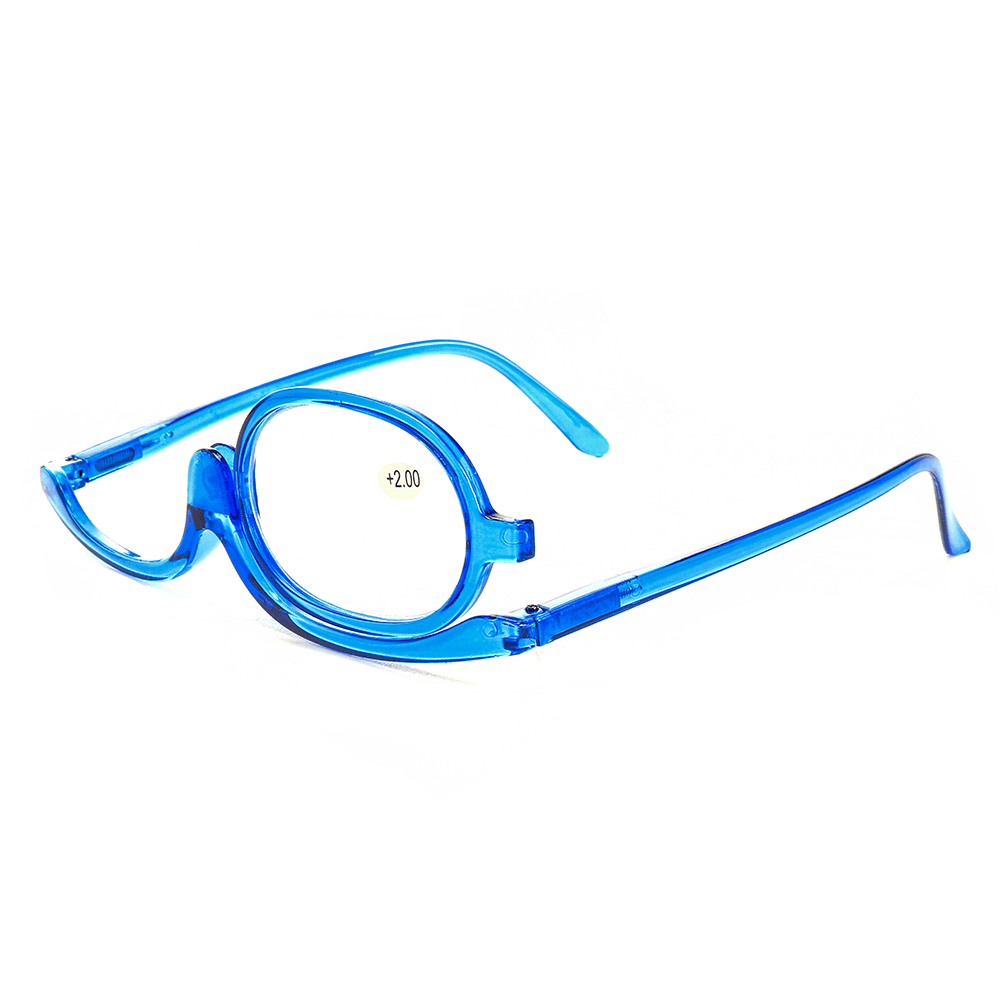 Unisex Rotatable Magnify Eye Makeup Cosmetic Glasses Reading Glasses Flip-Up round Glasses - MRSLM