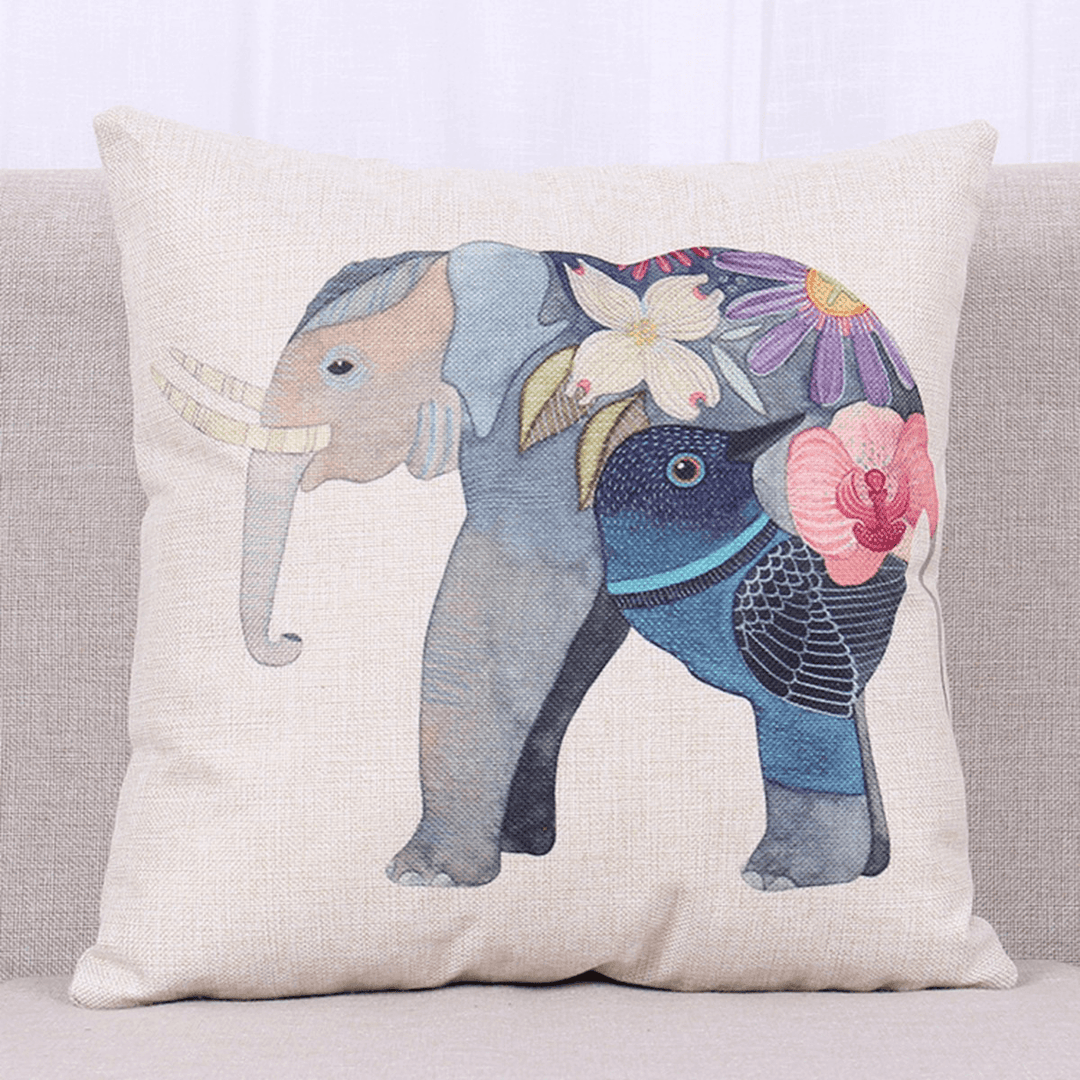 Fashion Animal Cotton Linen Throw Pillow Case Waist Cushion Cover Home Sofa Car Decor - MRSLM