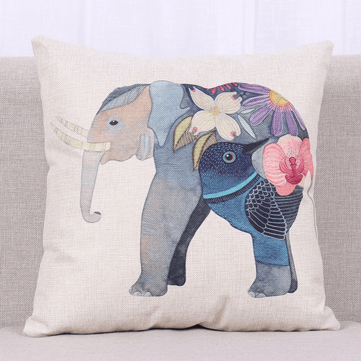 Fashion Animal Cotton Linen Throw Pillow Case Waist Cushion Cover Home Sofa Car Decor - MRSLM