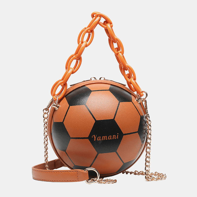 Women Basketball Football Chains Handbag Crossbody Bag Shoulder Bag - MRSLM