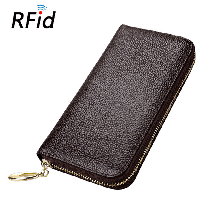 RFID Antimagnetic Genuine Leather Multi-Function Wallet - MRSLM