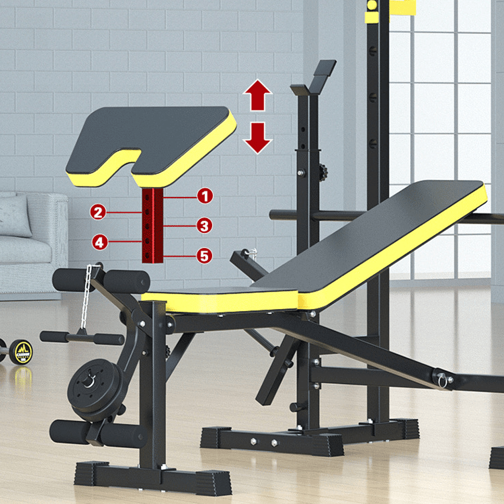 Multifunctional Fitness Dumbbell Bench Foldable Bird Chair Adjustable Weightlifting Squat Rack Sit up Bench Home Gym - MRSLM