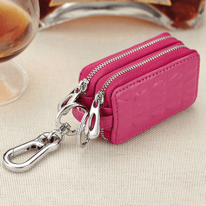 Genuine Leather Key Case Crocodile Pattern Car Key Holder Key Bag for Women Men - MRSLM