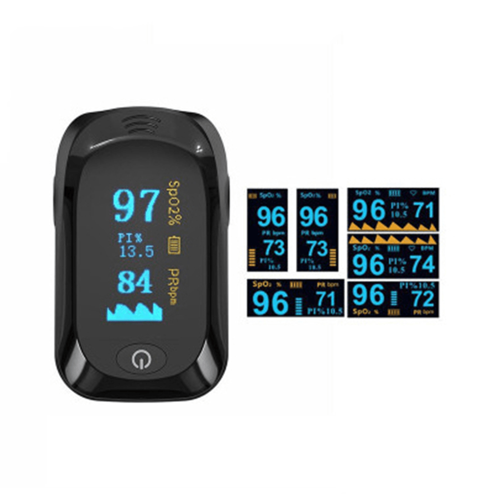 Boxym Finger Pulse Oximeter PI PR SPO2 Monitor OLED Blood Oxygen Saturation Heart Rate Monitor Oxymeters Medical Tool - MRSLM