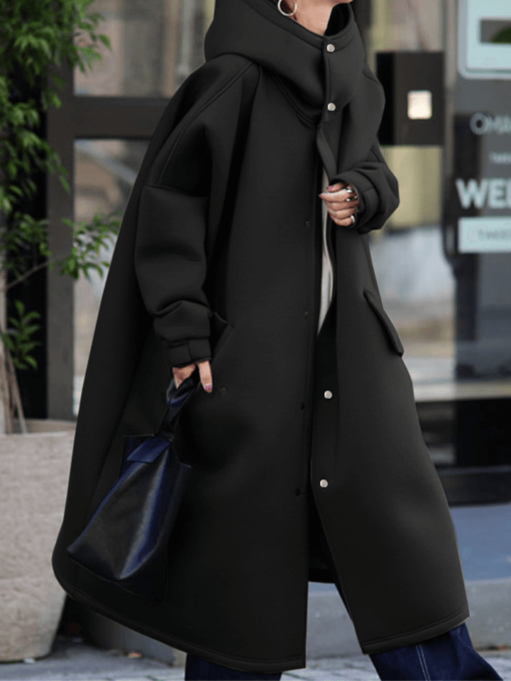 Women Thick Turtleneck Long Sleeve Zipper Mid-Calf Length Coats with Pocket - MRSLM