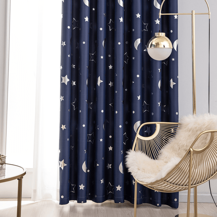 Polyester Window Curtains Moon Star Kids Child Bedroom Window Door Curtains for Living Room Home Decor - MRSLM