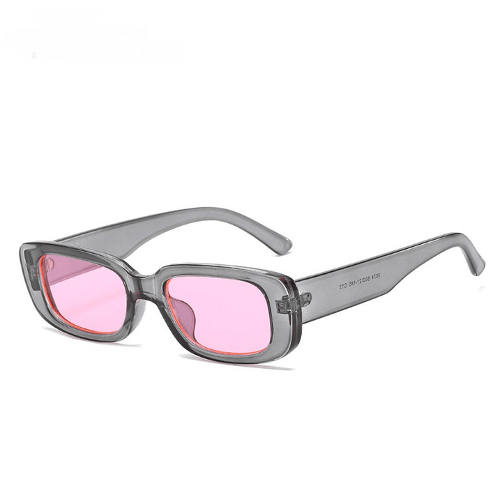 Translucent Thick Frame Sunglasses with Colorful Lenses - MRSLM