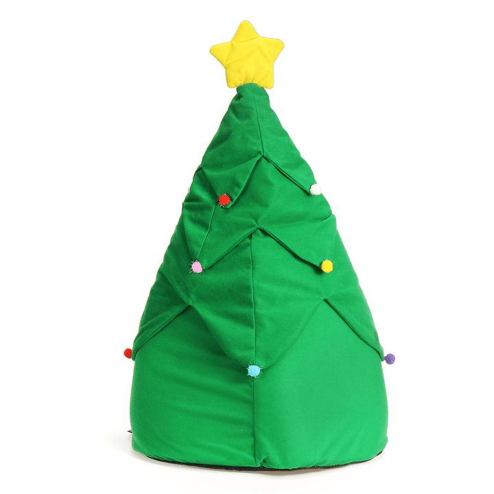 Christmas Tree Elk Pet House Breathable Semi Closed Soft Cat House Green Cat Dog Bed - MRSLM