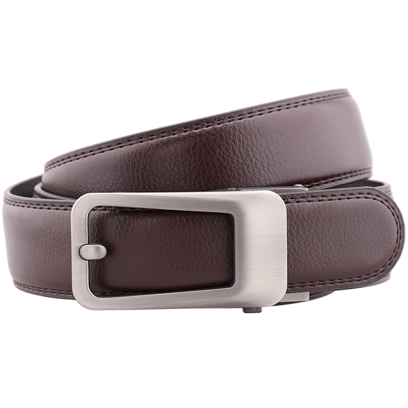 125CM Men'S Cowhide Automatic Buckle Belt Leather Waistband - MRSLM