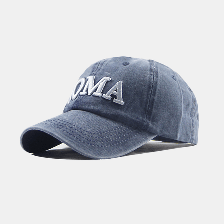 Unisex Washed Letter Thicken Embroidery Baseball Cap Outdoor Sport Sunshade Hat - MRSLM