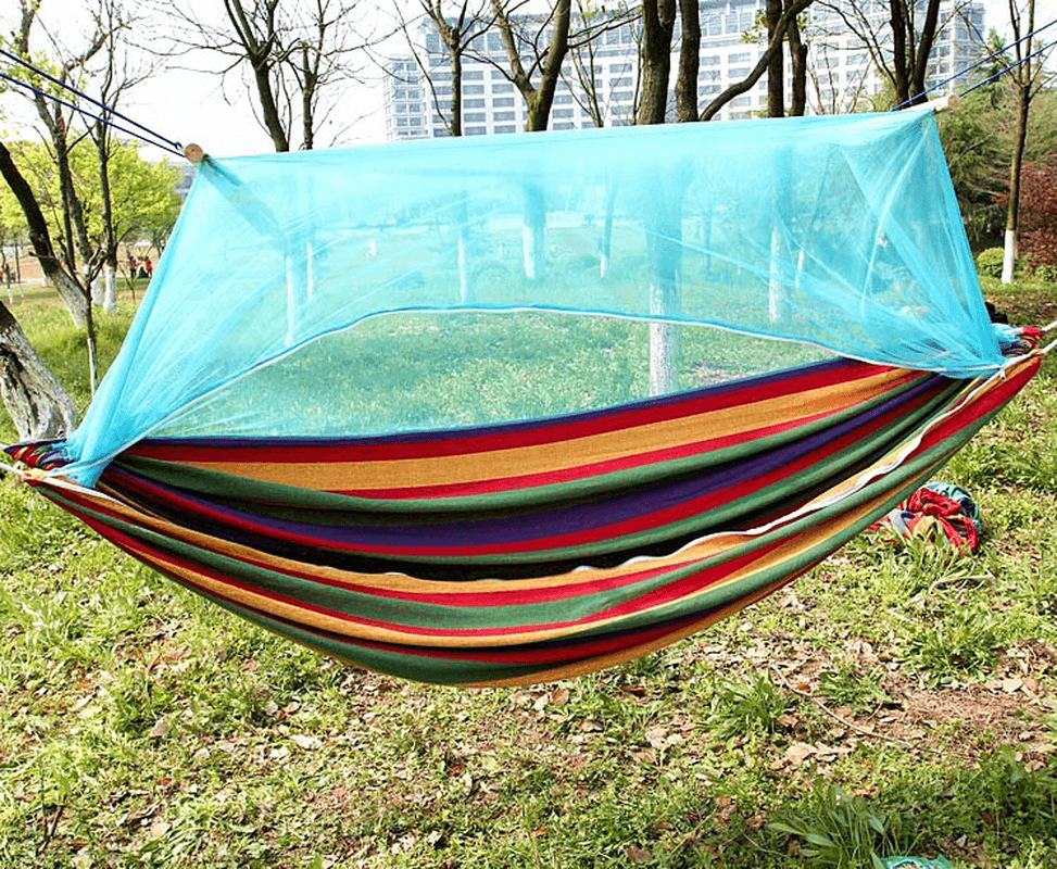 Outdoor Portable Swing Hammock Camp Patio Yard Hanging Tree Bed with Mosquito Net - MRSLM