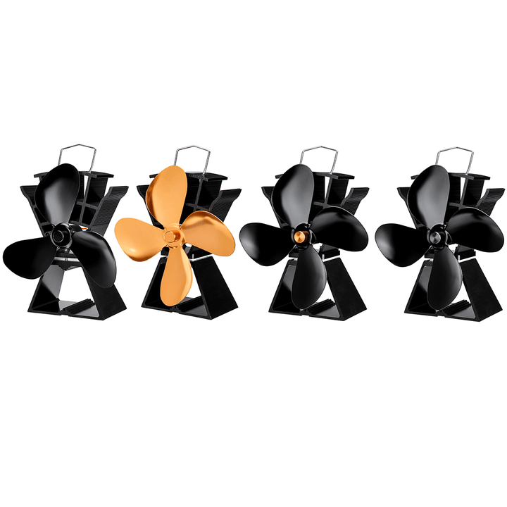 8.8 Inch Quiet 3/4 Blade EQ3-BK Stove Fan Fireplace Fire Heat Powered Saving Ecofan - MRSLM