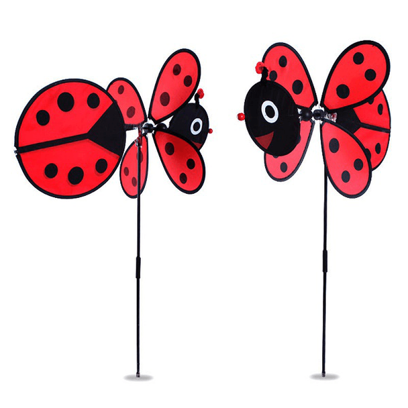 Windmill Red Ladybug and Yellow Bee Design Windmill Children Garden Decoration - MRSLM