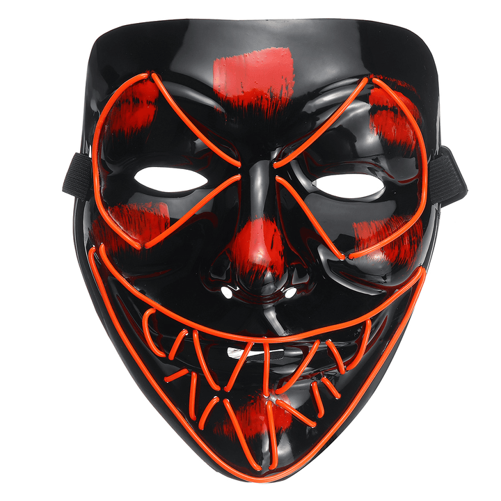 Skeleton Mask EL Wire Light up Skull Mask for Halloween Costume Accessory - MRSLM
