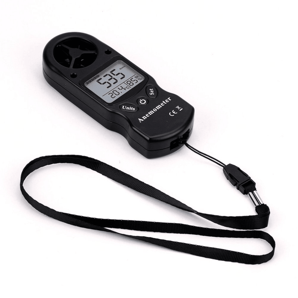 KT-300 Mini Multipurpose Anemometer Digital Anemometer LCD Wind Speed Temperature Humidity 3 in 1 Wind Speed Meter with Calibration Function - MRSLM