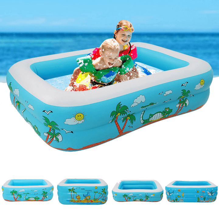 120-150CM Family Inflatable Swimming Pool 3-Ring Thicken Summer Backyard Inflate Bathtub for Kids Adults Babies - MRSLM