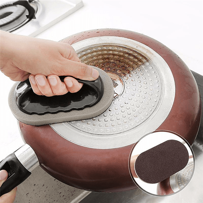 Kitchen Accessories Magic Eraser Sponge with Handle Cleaning Sponge Brushes Kitchen Bathroom Strong Decontamination Brush - MRSLM