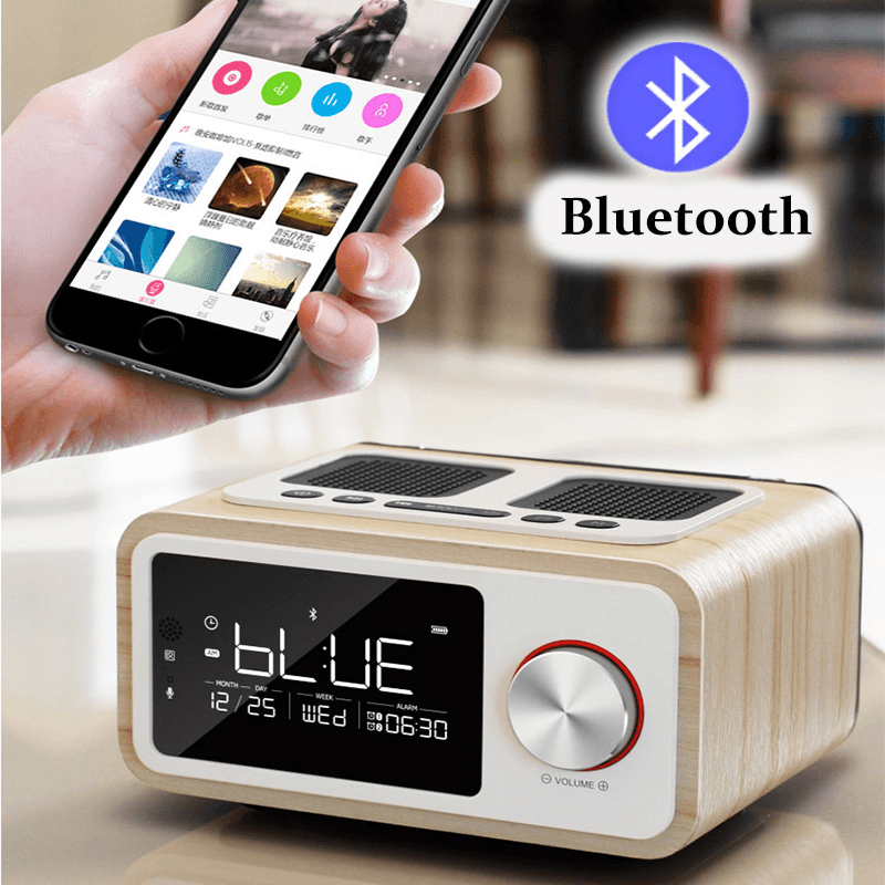 LOCI H3 Bluetooth Speaker Alarm Clock Media Audio Music Clock Radio USB Charging MP3 Player Remote Control - MRSLM