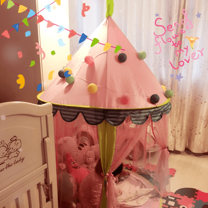 Children Kids Teepee Play Tent Princess Castle Girls Playhouse Indoor - MRSLM