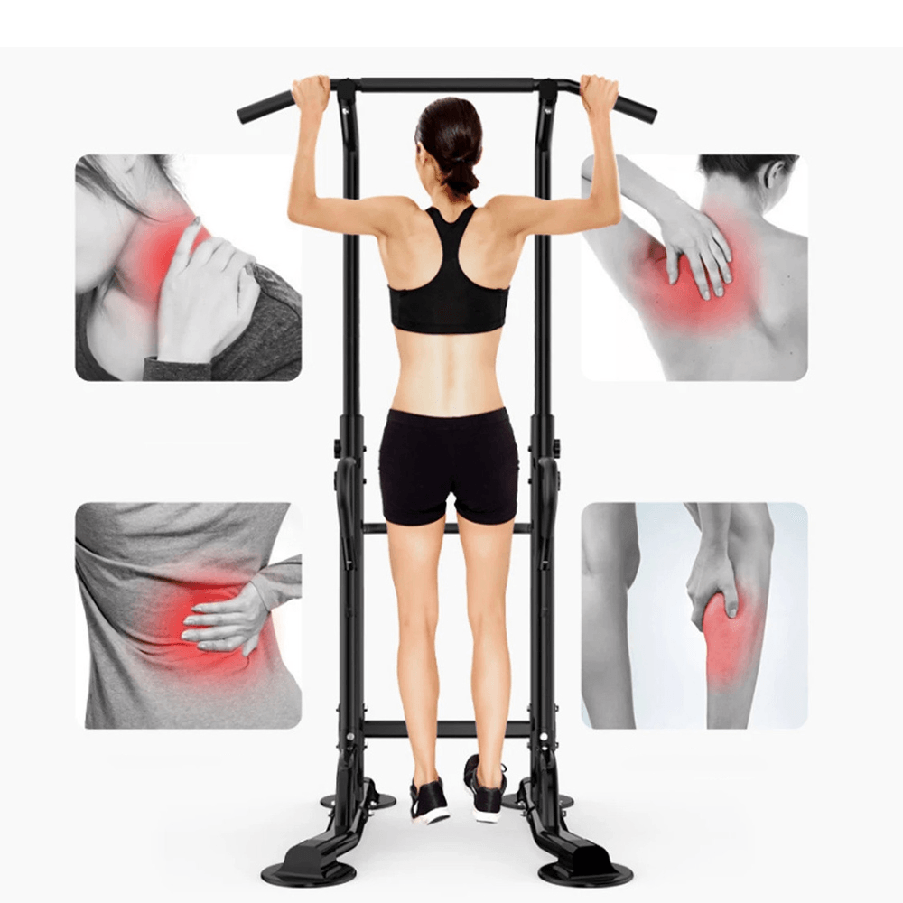 MIKING 4001D Multifunction Power Tower Adjustable Pull up Dip Station Horizontal Bar Strength Training Fitness Exercise Home Gym - MRSLM