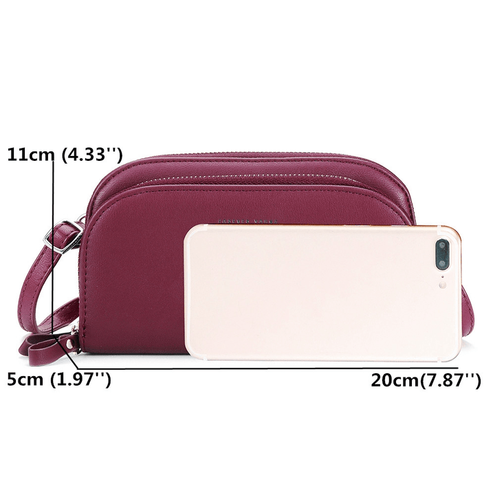 Pierre Loues Women Solid 8 Card Slot Card Bag Multi-Slot Phone Bag Leisure Crossbody Bag - MRSLM