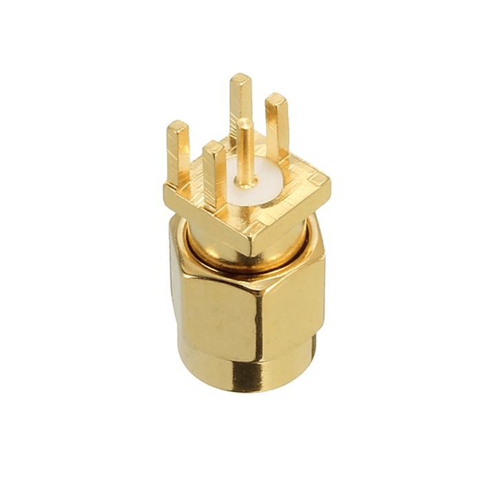 Copper 50Ohm SMA Male Plug PCB Clip Edge Solder Mount RF Connector - MRSLM