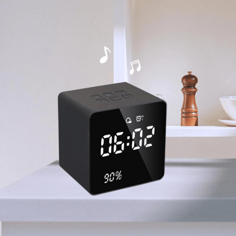 Multifunction LED Digital Alarm Clock Bluetooth Speaker with FM Radio AUX TF USB Music Player Handsfree with Mic for Phone Computer Gaming - MRSLM