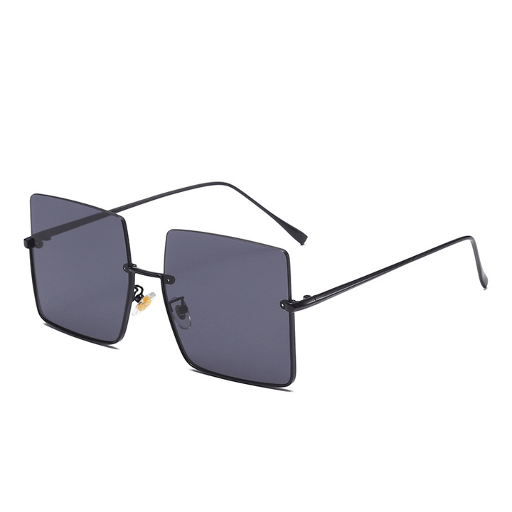 Half-Rim Glasses Square Design Metal Multicolor Sunshade Sunglasses - MRSLM