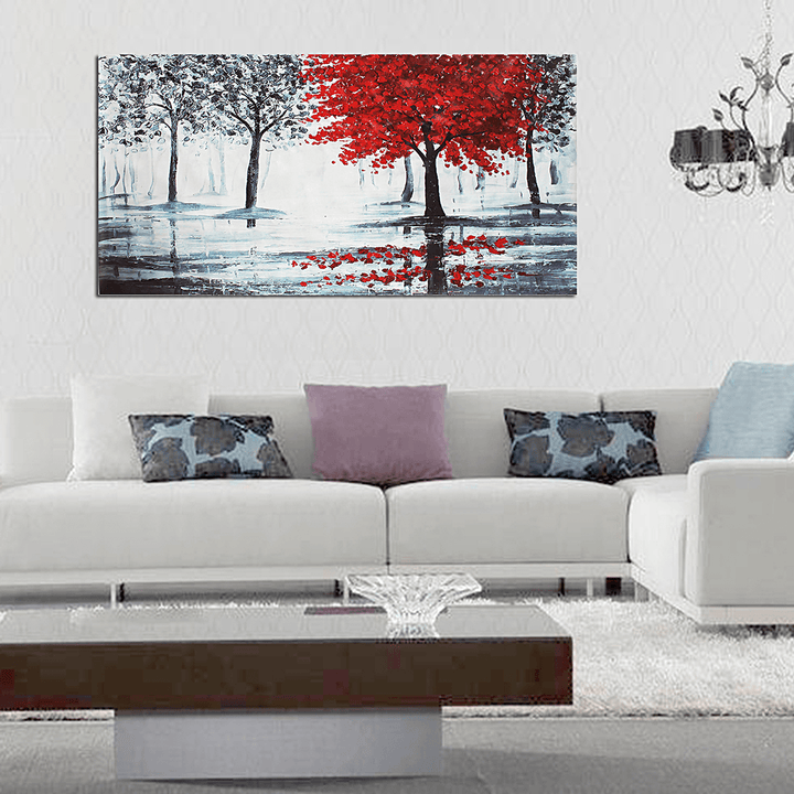 Red Forest Canvas Modern Home Wall Decor Art Paintings Picture Print Unframed - MRSLM