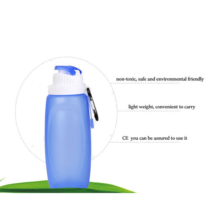 Outdoor Silicone Folding Bottle Cup Camping Hiking Travel Folding Water Bottle Kettle - MRSLM