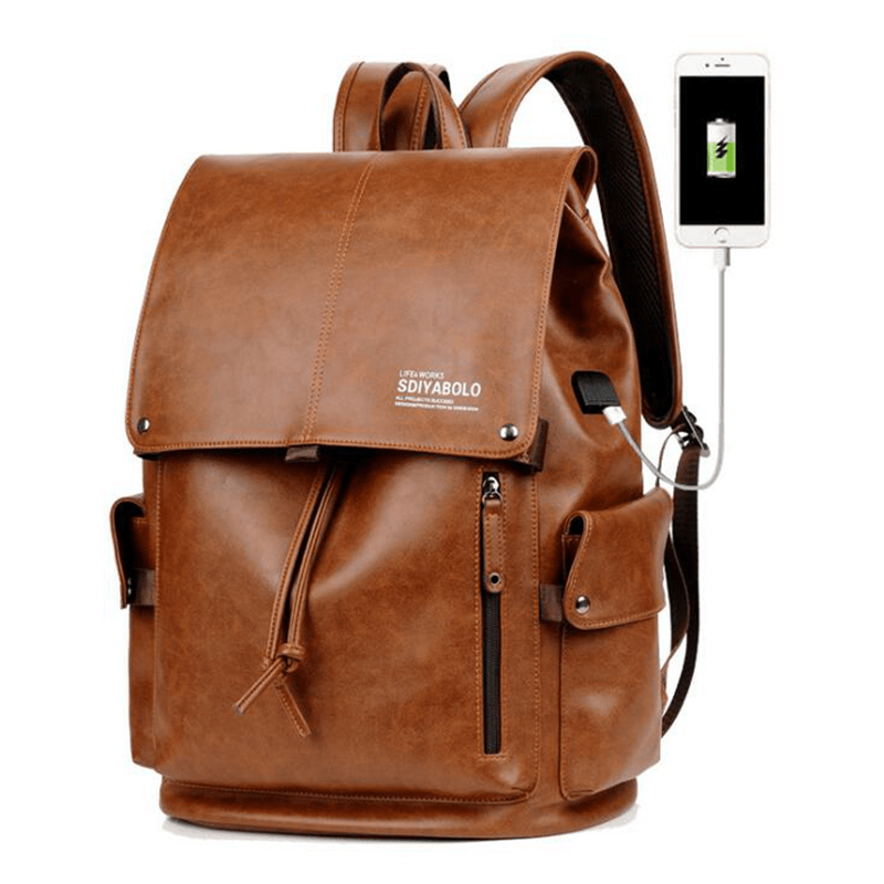 Men Solid Casual Multifunction Fashion Laptop Backpack - MRSLM