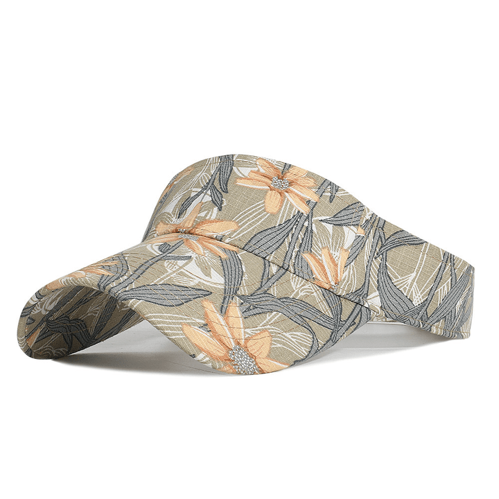 Outdoor Sports Sunshade Printed Floral Empty Top Hat - MRSLM