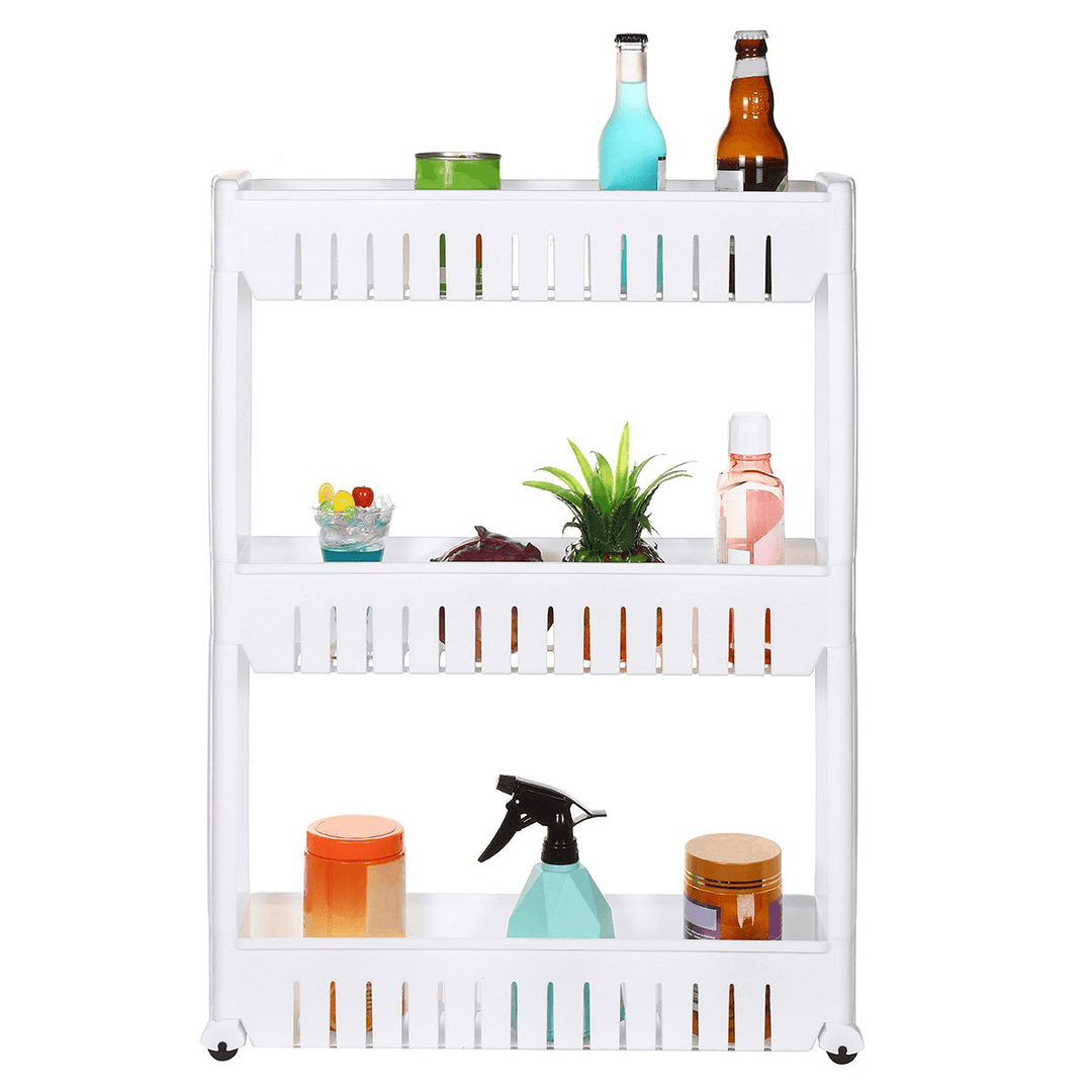 3/4 Layers Multi-Function Rack Shelf Portable Cart Storage for Kitchen Bathroom Arrangement - MRSLM