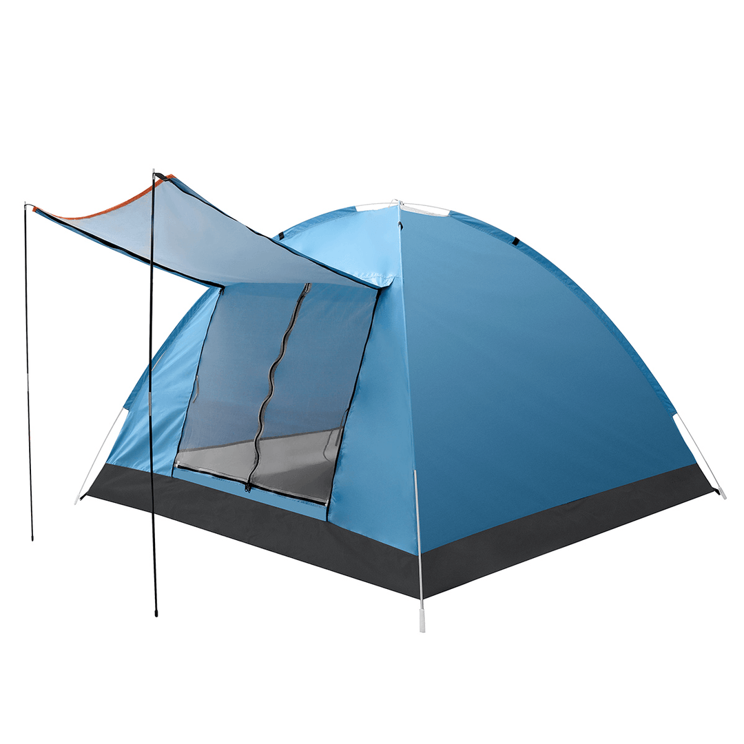 Ipree® 3-4 Person Double Layer Camping Tent with Double Door Outdoor Waterproof Awning Tent 125X200X200Cm for Fishing Camping Party - MRSLM