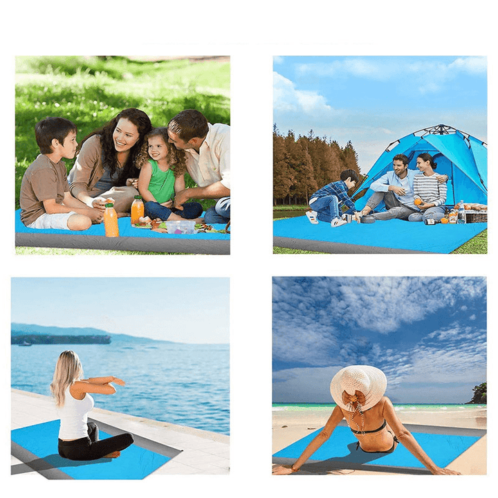 210X200Cm Picnic Blanket Oxford Foldable Beach Mat Waterproof Quick Drying Sand Proof Camping Blanket Outdoor Travel with Storage Bag - MRSLM