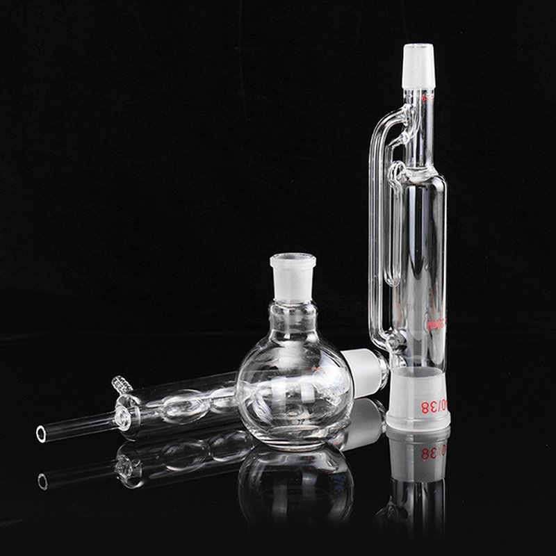 250Ml 24/40 Allihn Condenser Flat Bottom Flask and 40/38 Soxhlet Extraction Glassware - MRSLM