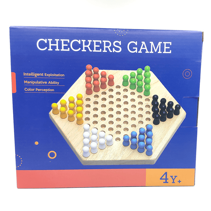 Wooden Puzzle Desktop Hexagon Checkers - MRSLM