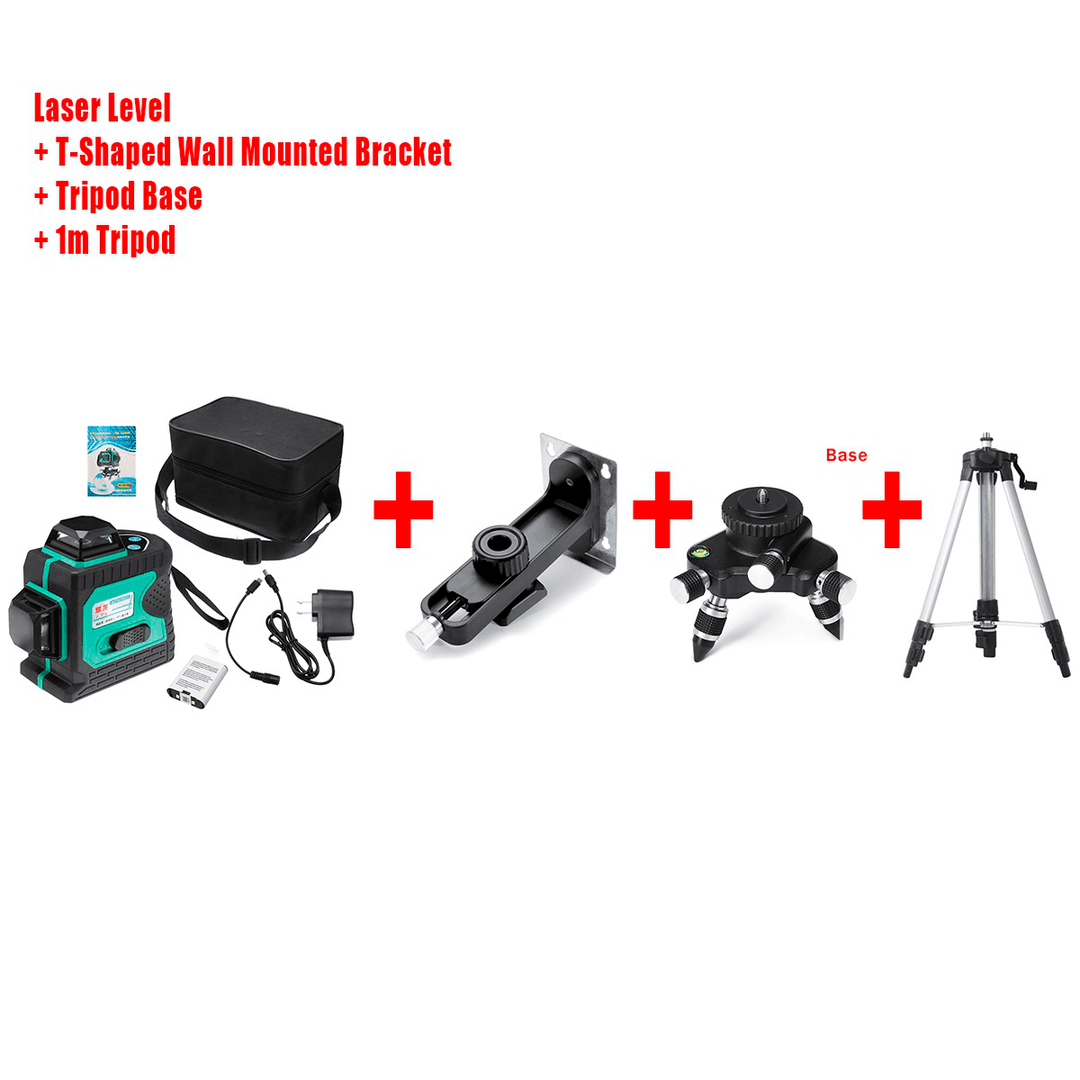 3D Green Auto Laser Level 12 Lines 360° Horizontal & Vertical Cross Build Tool Measuring Tools - MRSLM