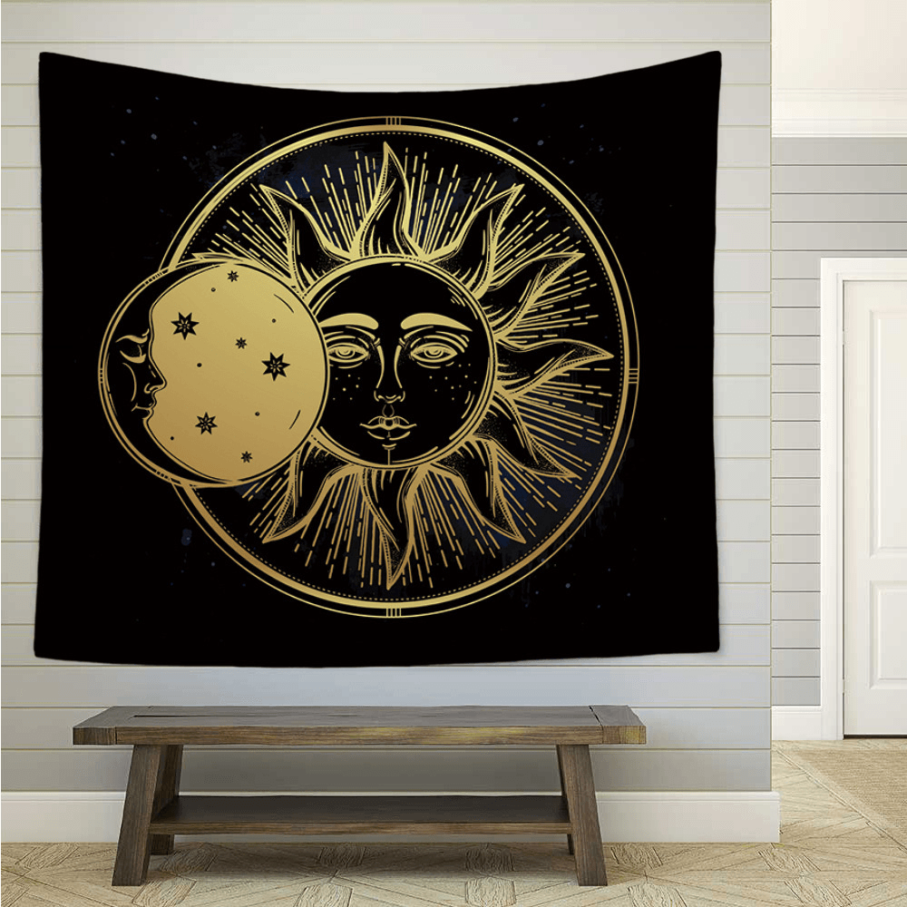 Vintage Bohemian Tarot Sun Pattern Tapestry Living Room Bedroom Wall Hanging Tapestry Art Decorations - MRSLM