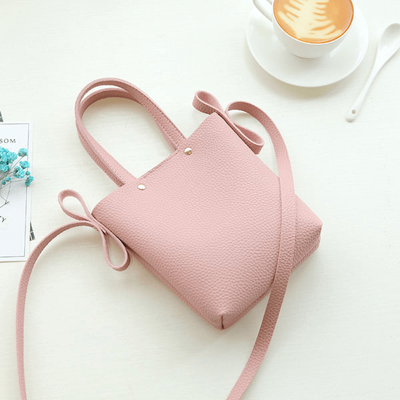 Women PU Leather Candy Color Small Handbag Phone Bag Shoulder Bag Crossbody Bag - MRSLM