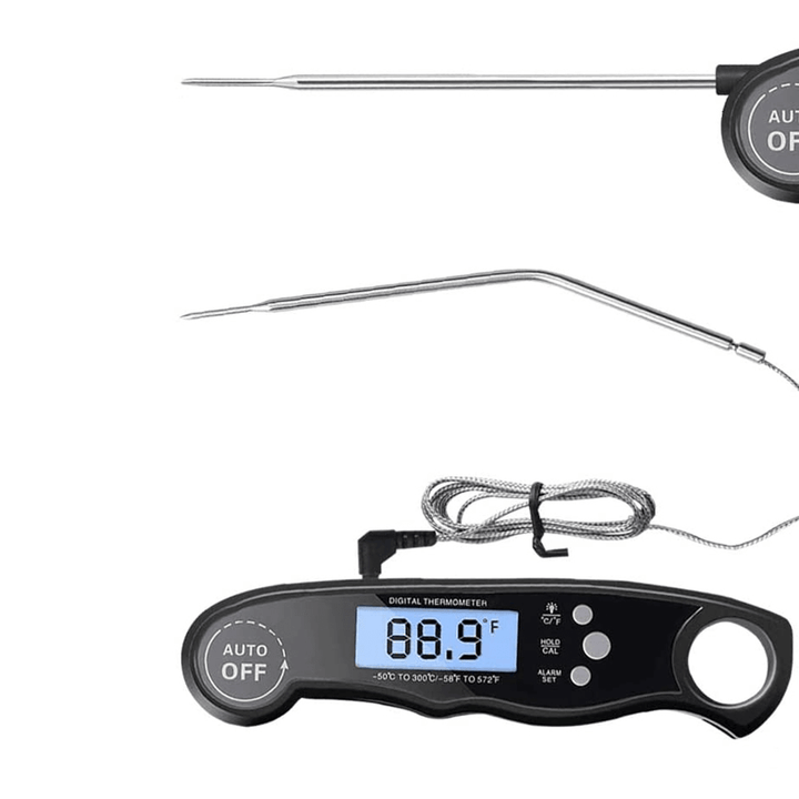 Instant Read Meat Thermometer Digital Grilling Dual Probe Thermometer with Back Light and Alarm Function for Outdoor BBQ Cooking - MRSLM