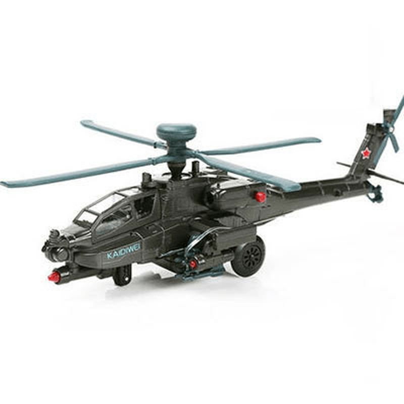 Apache Gunship Model Alloy Sound and Light Military AH-64D Aircraft - MRSLM