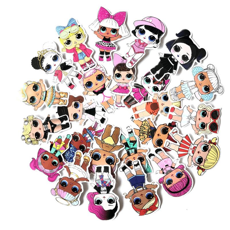 50 Pieces of Cartoon Cute Surprise Doll Stickers PVC Graffiti Stickers Suitcase Luggage Guitar Car Stickers - MRSLM