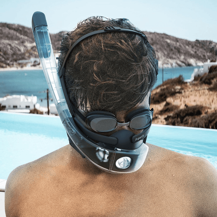 Diving Snorkeling Mask anti Fog Leak Proof Underwater Split Diving Face Cover Swimming Equipment - MRSLM