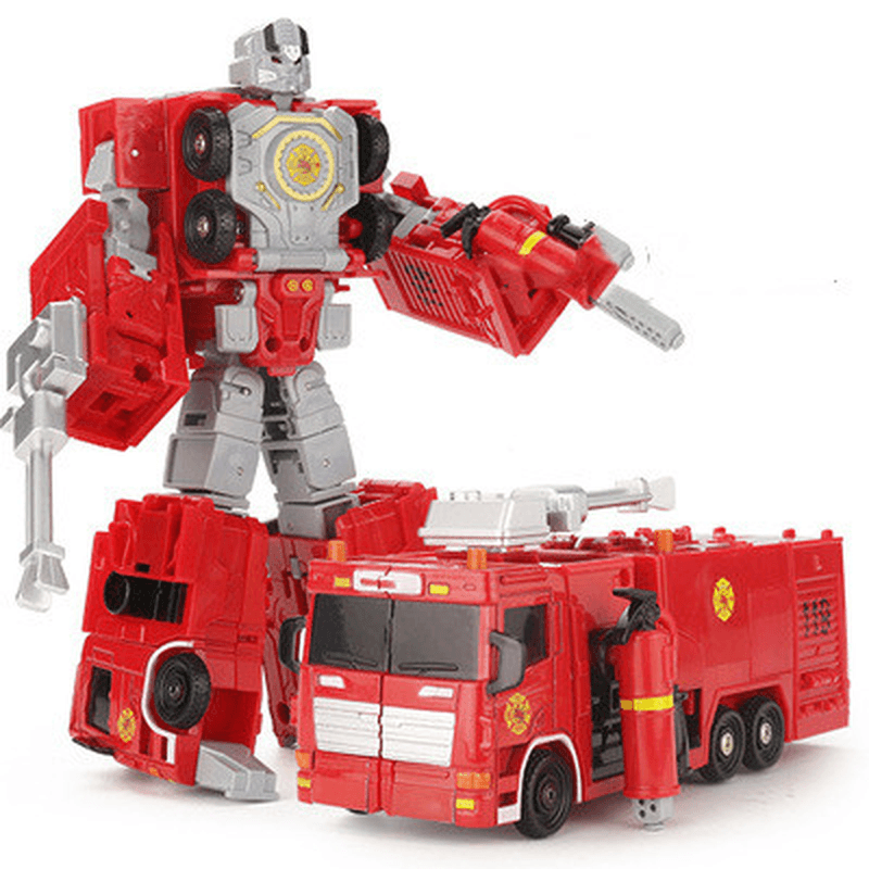 Alloy Version of the Deformed Robot Model King Kong Toy Police Car Ladder Fire Truck Fit Autobot - MRSLM