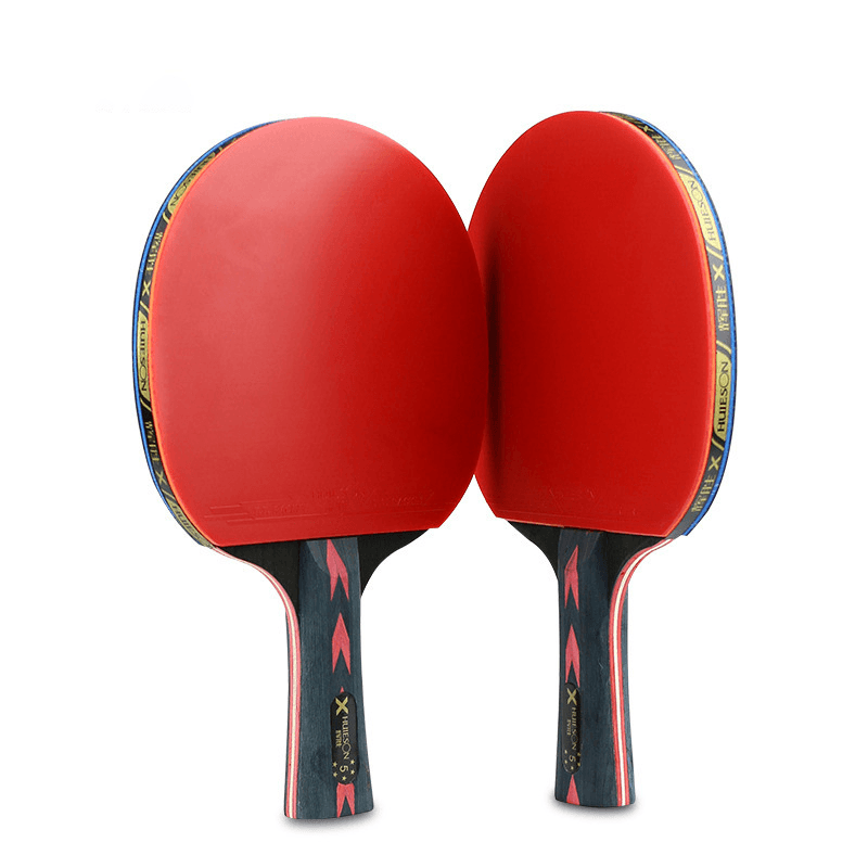 2 Pcs Table Tennis Racket Professional Wood Rubber Table Tennis Paddle Sport Equipment - MRSLM