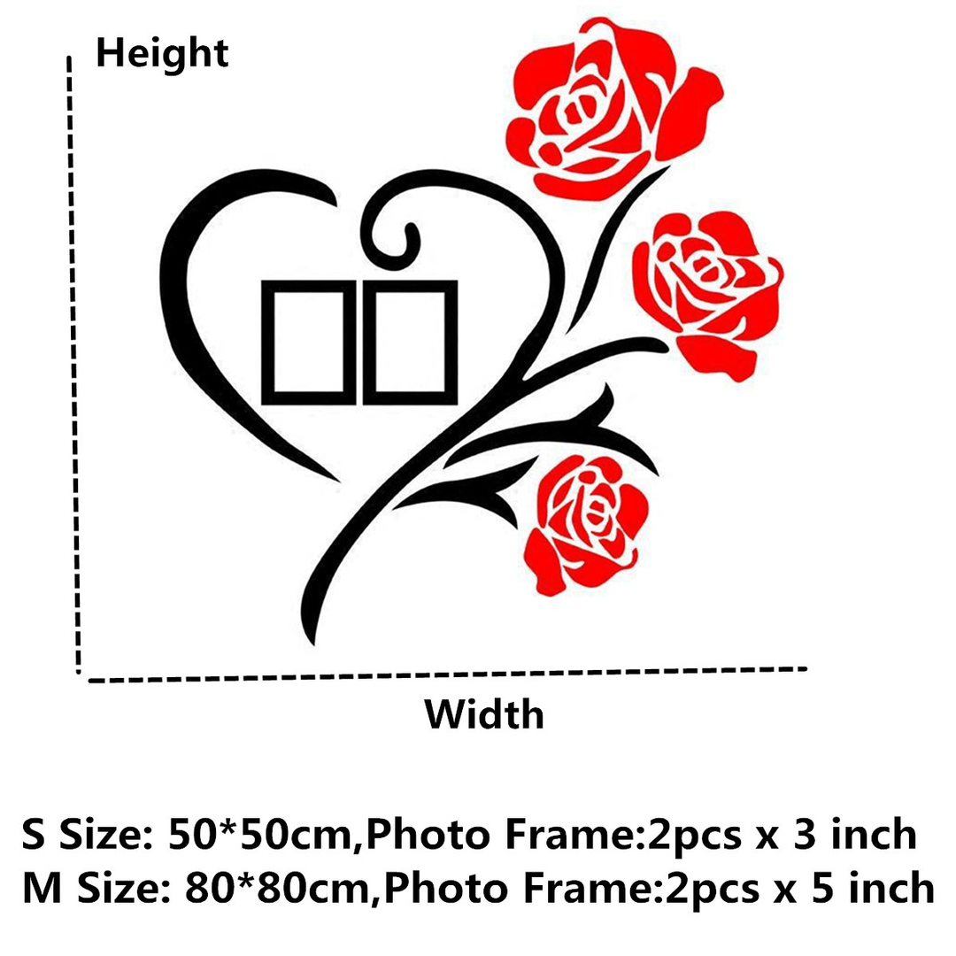 50X50/80X80Cm 3D Roses Acrylic Wall Sticker Vinyl Art Decor Living Room Home Decal - MRSLM