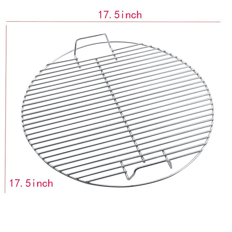 Ipree® 17.5Inch Stainless Steel round BBQ Grill Mesh BBQ Nets Non-Stick Barbecue Accessories Mat Grid Outdoor Camping Picnic - MRSLM